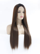 Load image into Gallery viewer, 26&quot; Rooted Light Chesnut Brown Lace Front Wig 546