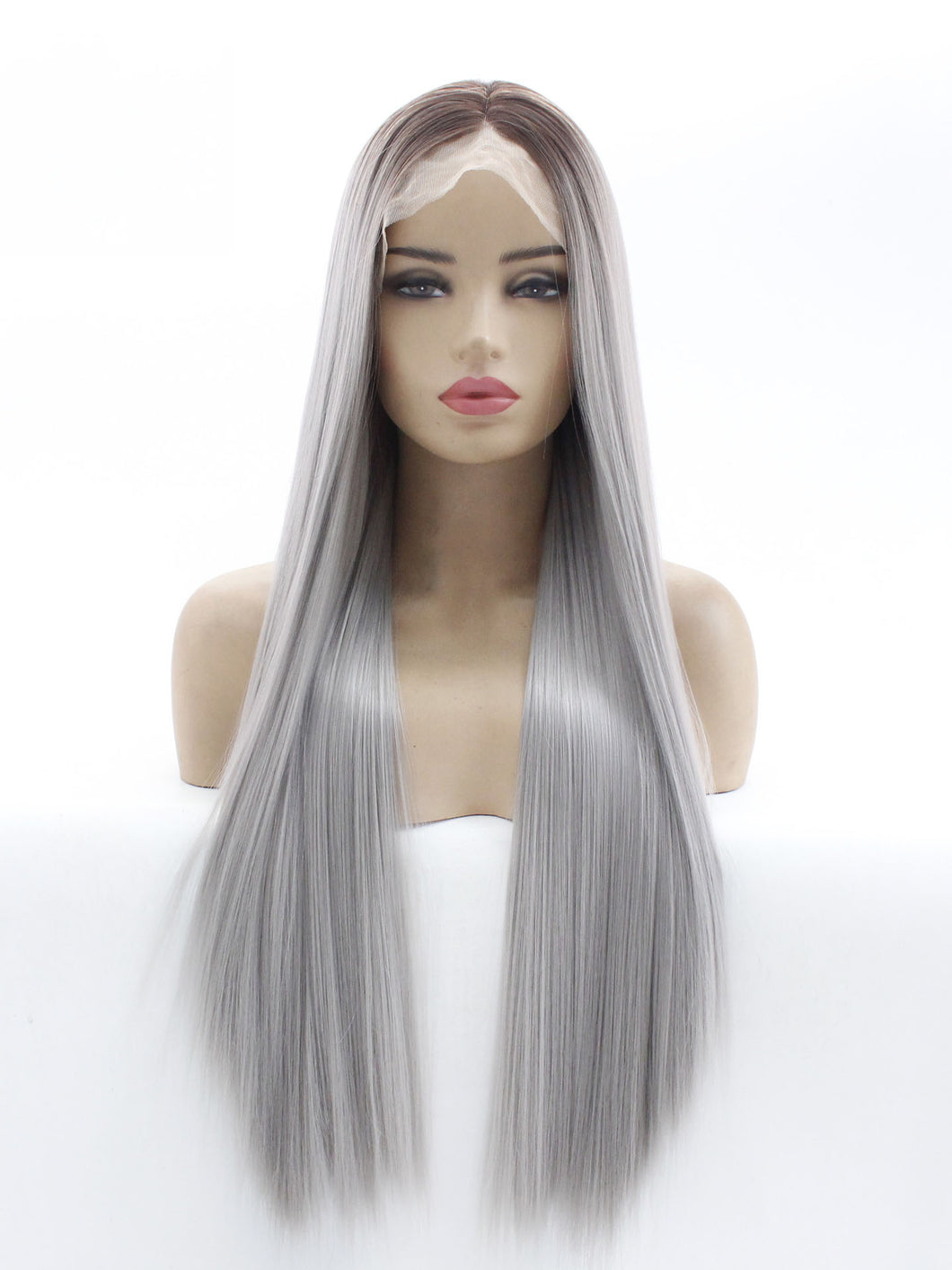 Rooted Gray Lace Front Wig 608