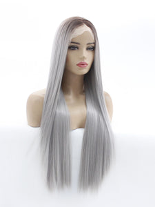 Rooted Gray Lace Front Wig 608