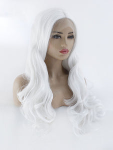 26" Pure White Wavy Lace Front Wig 359