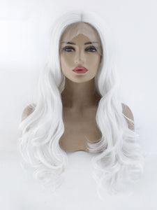 26" Pure White Wavy Lace Front Wig 359
