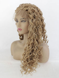 Golden Blonde Curly Lace Front Wig 576