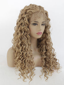 Golden Blonde Curly Lace Front Wig 576
