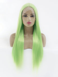 26" Pale Green Lace Front Wig 495
