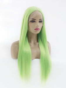 26" Pale Green Lace Front Wig 495
