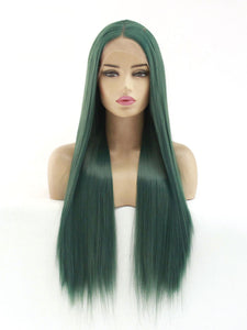 26“ Dark Green Lace Front Wig 570