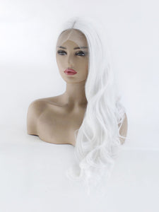 26" Pure White Wavy Lace Front Wig 359