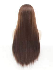 6# 26" Medium Chestnut Brown Full Lace Wig 405
