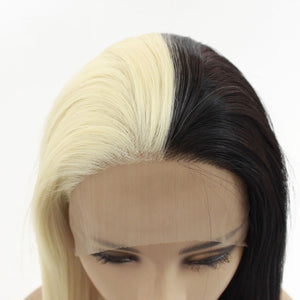 26" Half Blonde Half Black Lace Front Wig 563