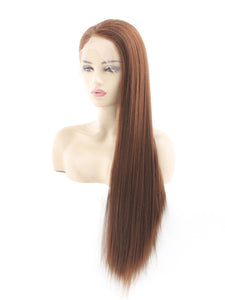 6# 26" Medium Chestnut Brown Full Lace Wig 405