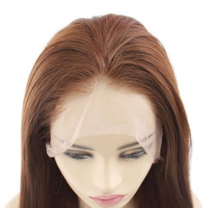 6# 26" Medium Chestnut Brown Full Lace Wig 405