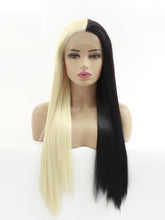 Load image into Gallery viewer, 26&quot; Half Blonde Half Black Lace Front Wig 563
