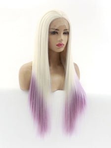 24" Blonde to Orchid Lace Front Wig 565
