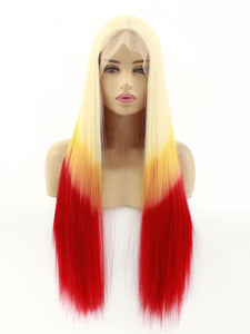 26" Blonde to Red Lace Front Wig 601