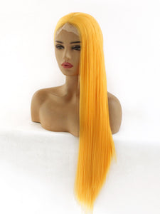 26" Light Orange Lace Front Wig 564