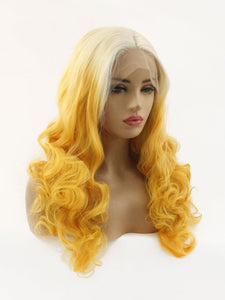 Honey Yellow Wavy Lace Front Wig 580