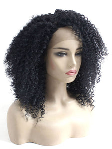 Black Curly Lace Front Wig 567
