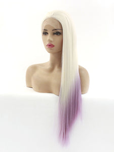 24" Blonde to Orchid Lace Front Wig 565