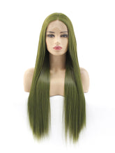 Load image into Gallery viewer, 26“ Pickle Green Lace Front Wig 581