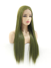 Load image into Gallery viewer, 26“ Pickle Green Lace Front Wig 581