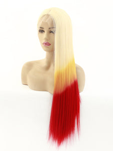 26" Blonde to Red Lace Front Wig 601