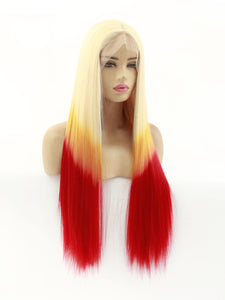 26" Blonde to Red Lace Front Wig 601