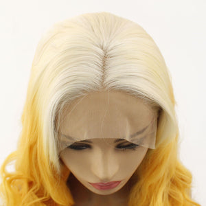 Honey Yellow Wavy Lace Front Wig 580