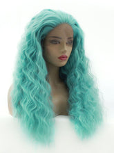 Load image into Gallery viewer, Uranus Blue Wavy Lace Front Wig 578