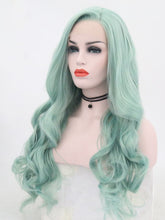 Load image into Gallery viewer, Light Cyan Wavy Lace Front Wig 097