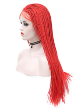 Load image into Gallery viewer, Hot Red Braided Lace Front Wig 138