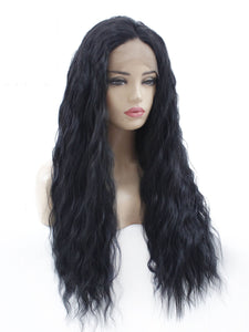 26" Black Wavy Lace Front Wig 599