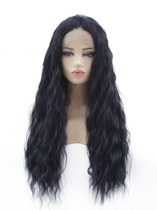 26" Black Wavy Lace Front Wig 599