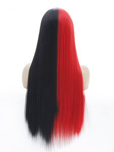 Half Red Half Black Lace Front Wig 621