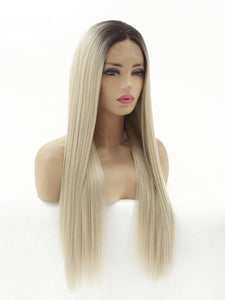 Rooted Sandy Blonde Lace Front Wig 617