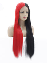 Load image into Gallery viewer, Half Red Half Black Lace Front Wig 621