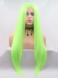 26" Light Spring Green Lace Front Wig 472