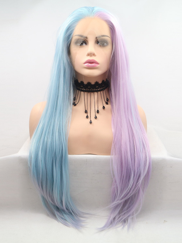 Half Blue Half Wisteria Lace Front Wig 629