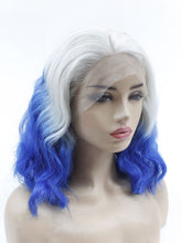 Load image into Gallery viewer, 14&quot; Silver Gray to Blue Lace Front Wig 623