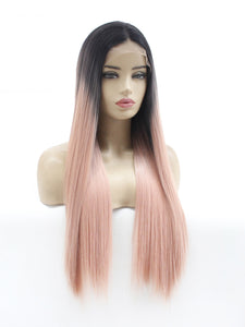 Rooted Pink Lace Front Wig 624