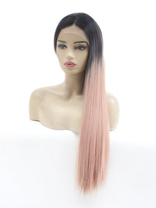 Rooted Pink Lace Front Wig 624