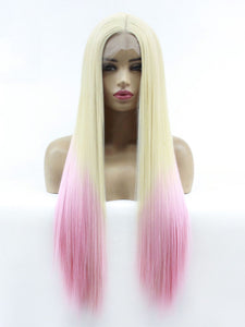 Blonde to Pink Lace Front Wig 625