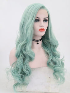 Light Cyan Wavy Lace Front Wig 097