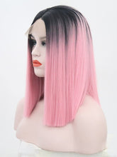 Load image into Gallery viewer, Black Root Sweet Pink Bob Lace Front Wig 037