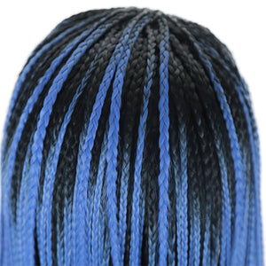 26" Rooted Ultramarine Blue Braided Lace Front Wig 490