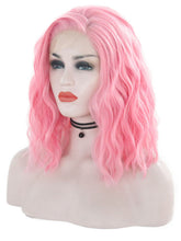 Load image into Gallery viewer, Cherry Blossom Pink Short Wavy Lace Front Wig 060