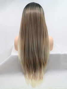 26"  Gradient Brown Lace Front Wig 558