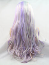 Load image into Gallery viewer, 26&quot; Pastel Rainbow Wavy Lace Front Wig 532
