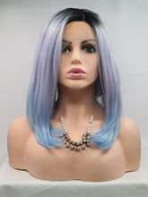 Load image into Gallery viewer, 12&quot; Rooted Ombre Pastel Blue Lace Front Wig 475