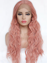 Load image into Gallery viewer, 26&quot; Pink Slight Wave Lace Front Wig 551