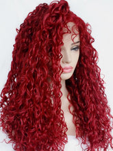 Load image into Gallery viewer, Sexy Wine Red Curly Lace Front Wig 415